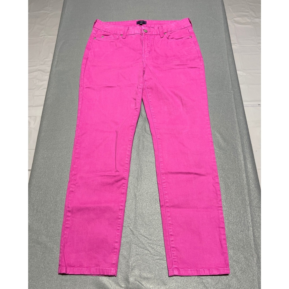 NYDJ Not Your Daughters Jeans Hot Pink Straight Leg Pants 8 30610DT Made in USA